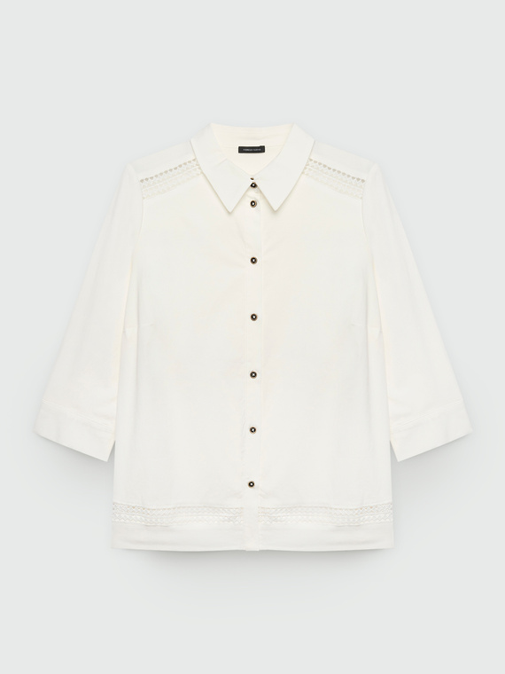 Camicia con bordi a-jour