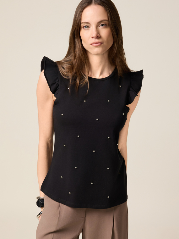 Jersey top with gussets