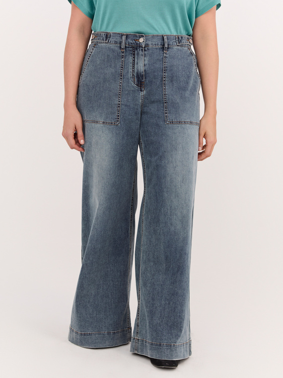 Jeans Wide Leg con maxi tasche