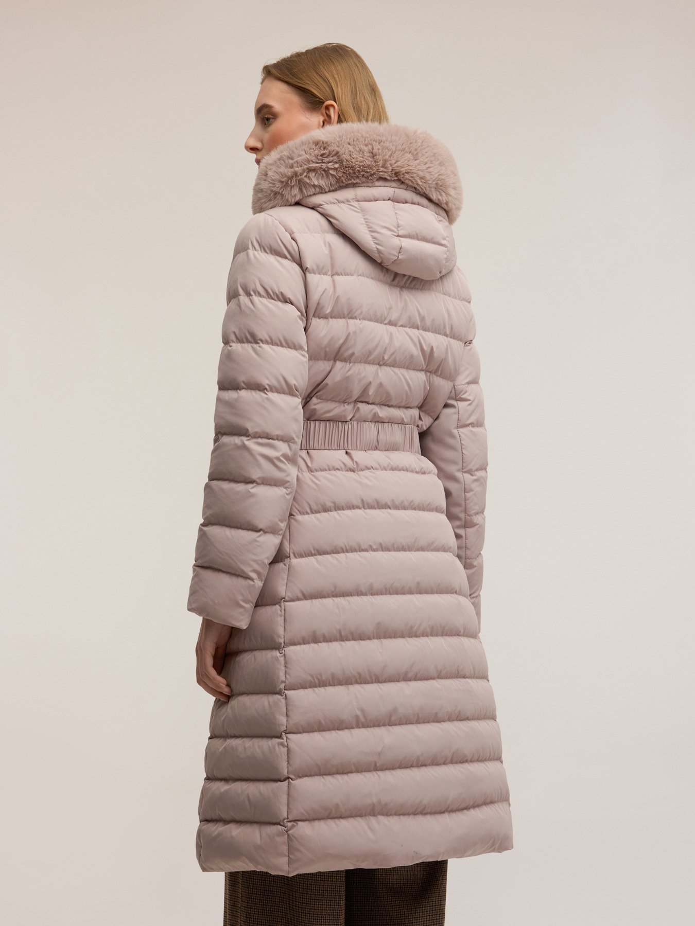 Long down jacket with hood image number 1