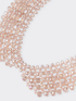 Collar de perlas de cristal y cinta image number 2