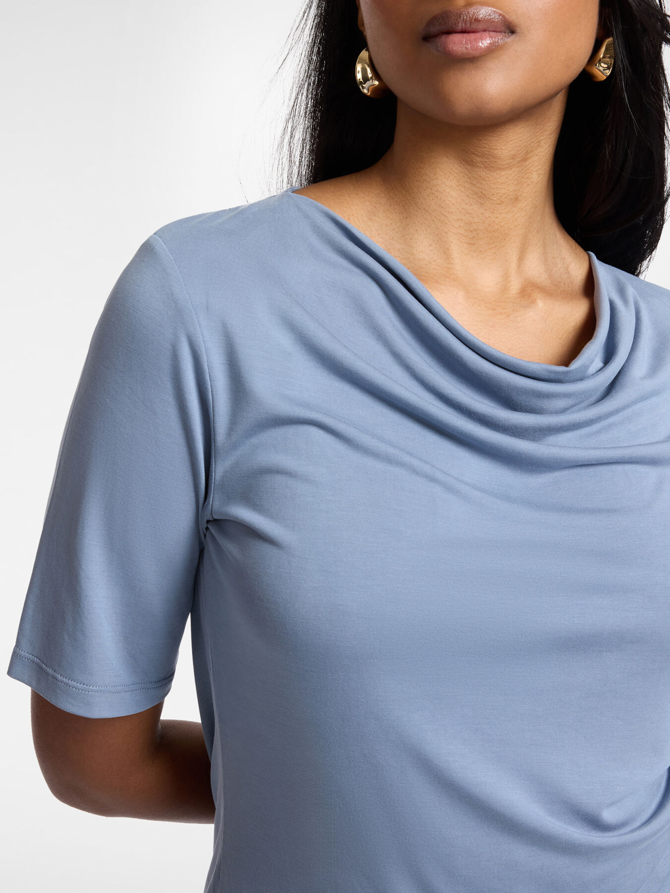 T-Shirt mit Wasserfallausschnitt image number 3