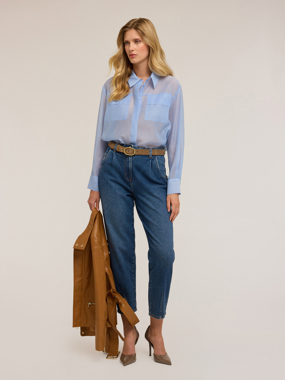 Organza shirt with pockets