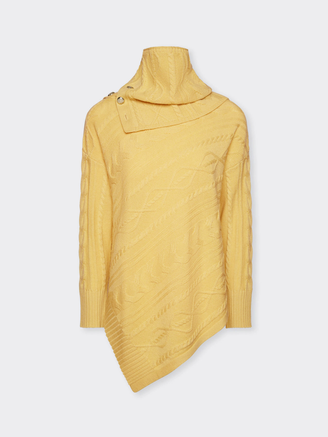 Su&eacute;ter de l&atilde; tricotado com tran&ccedil;a assim&eacute;trica image number 5