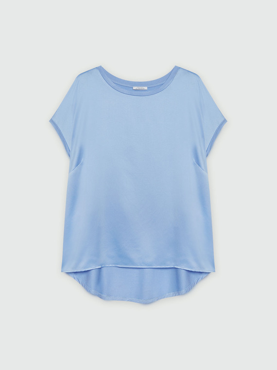 Bluse aus Satin und Jersey