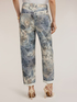 Pantaloni boyfit din drill de bumbac imprimat image number 1