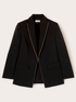 Crepe fabric jacket with metal chain detail image number 4
