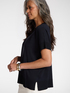Short-sleeved viscose blend top image number 3