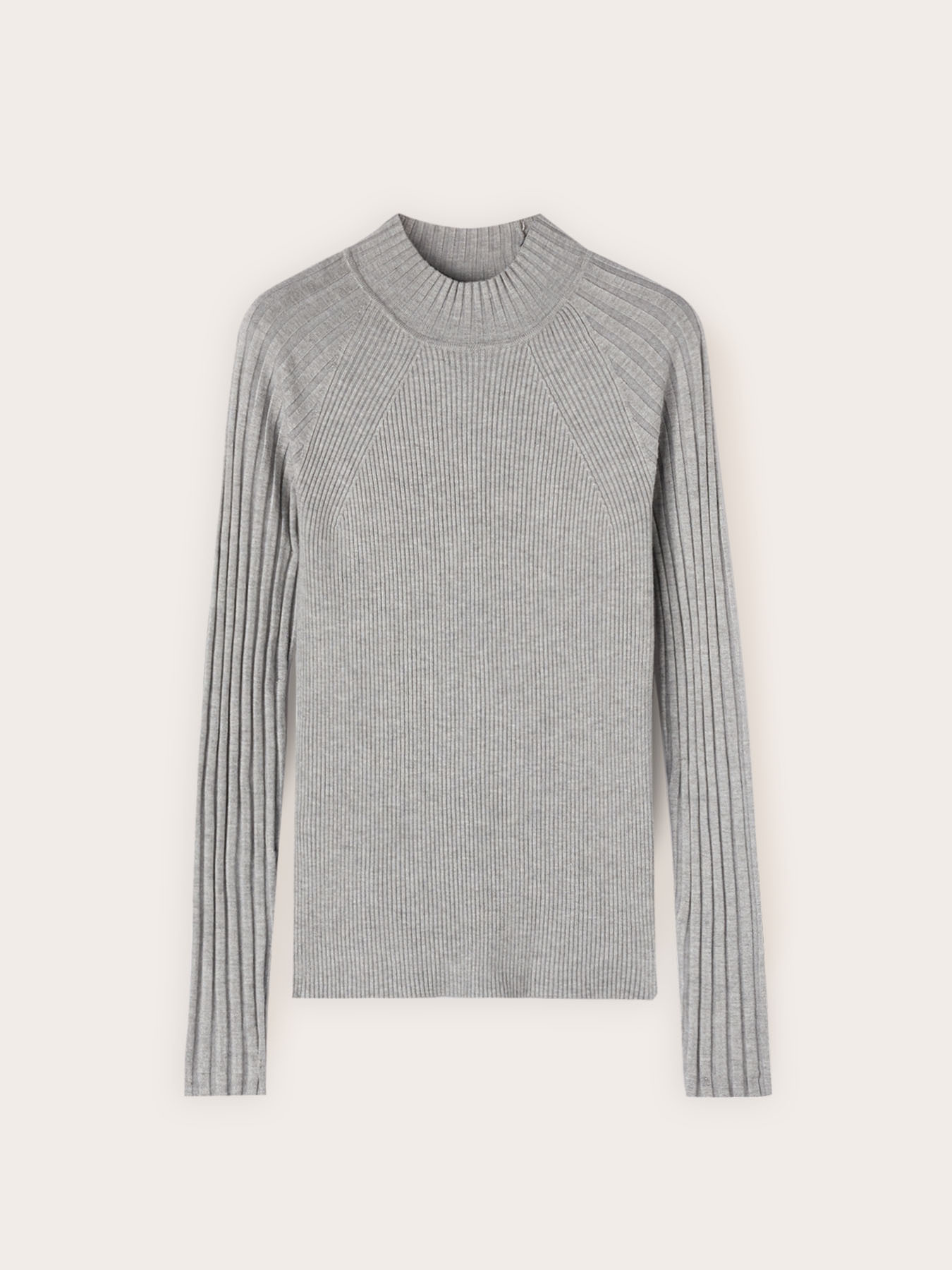 Fitted ribbed turtleneck sweater image number 4