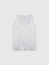 Dual fabric V-neck top image number 4