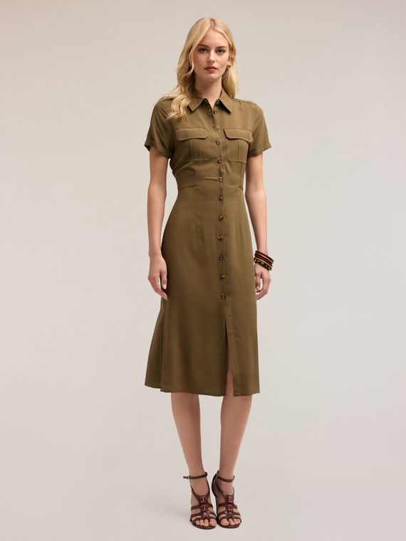 Lyocell blend shirt dress