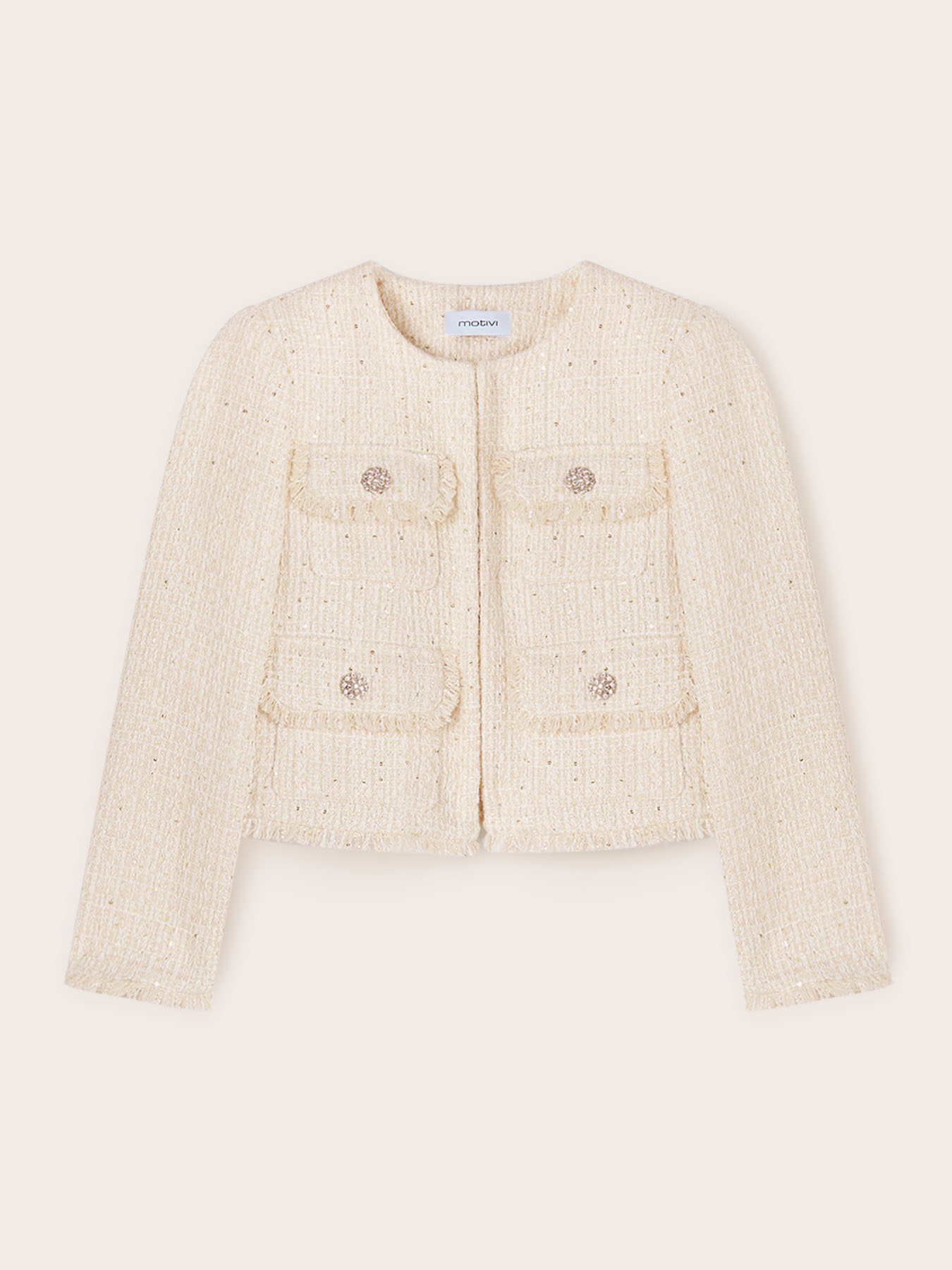Lurex tweed jacket with pockets image number 0