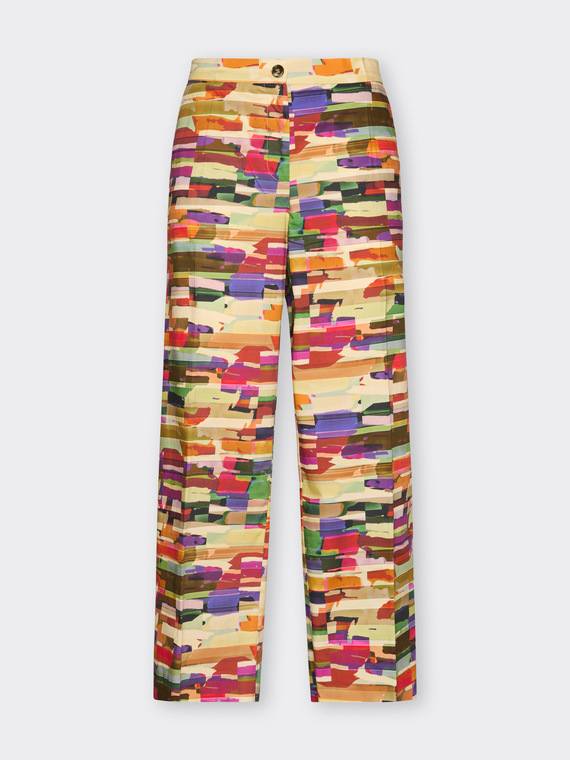 Printed cropped trousers