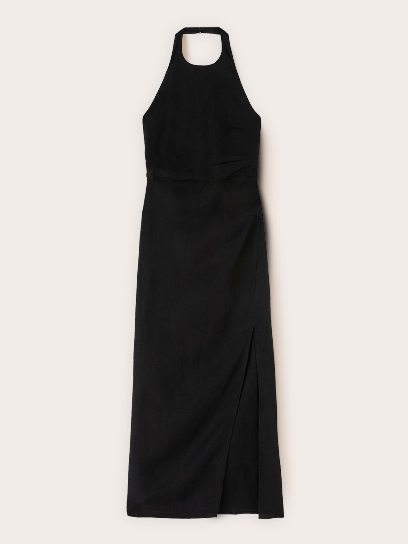 Langes Kleid aus Leinenmischung mit Drapierung image number 0