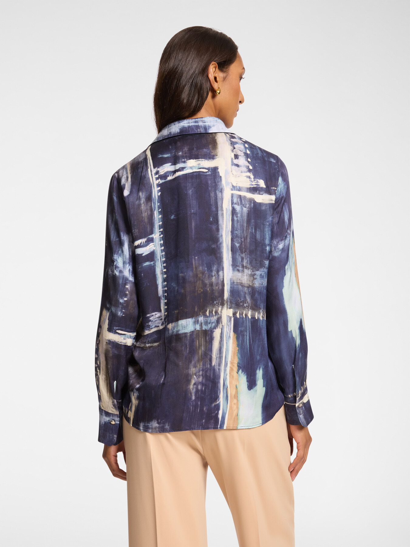 Camisa de viscose estampada image number 1