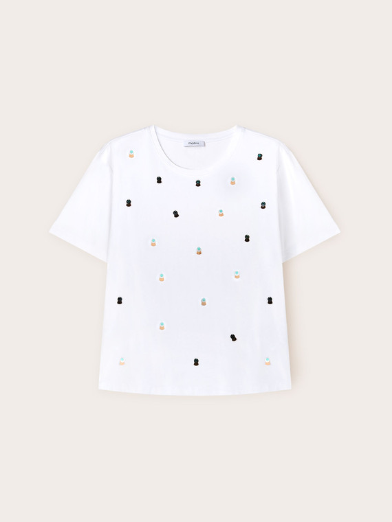 T-shirt avec maxi paillettes brodées