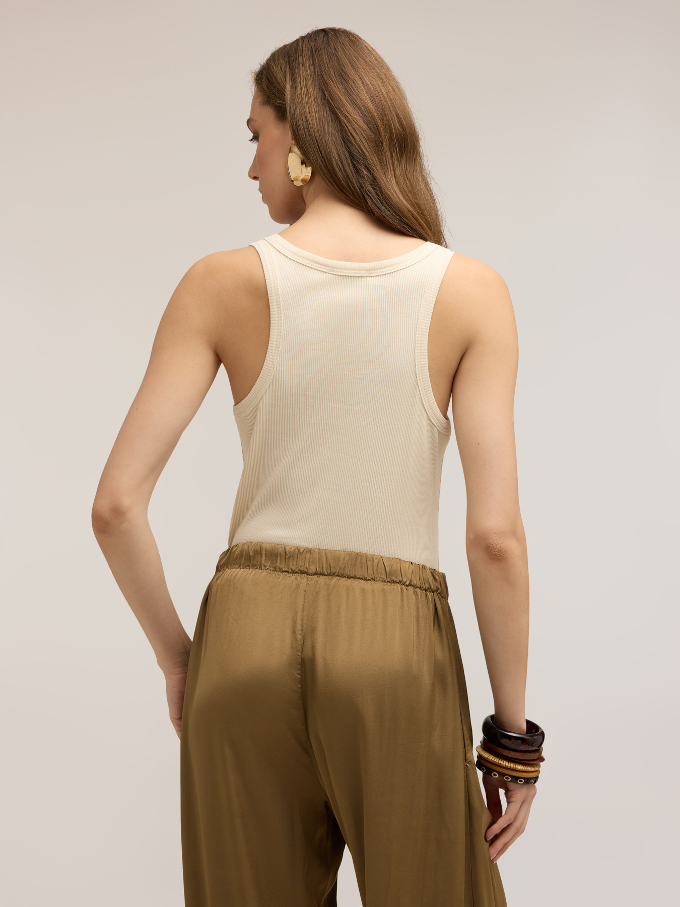 Top in jersey a coste con strass image number 1