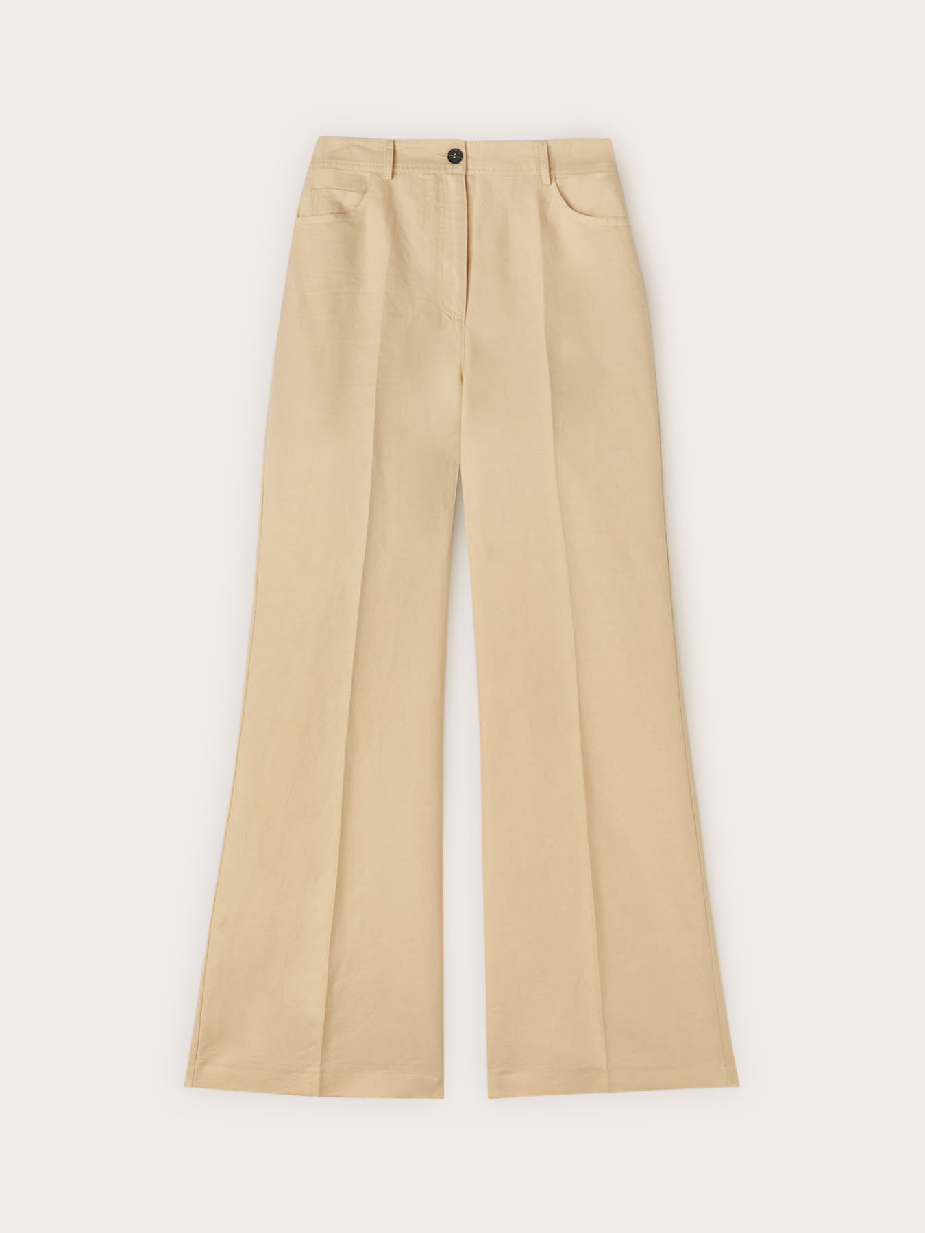 Pantaloni flare in misto lino image number 3