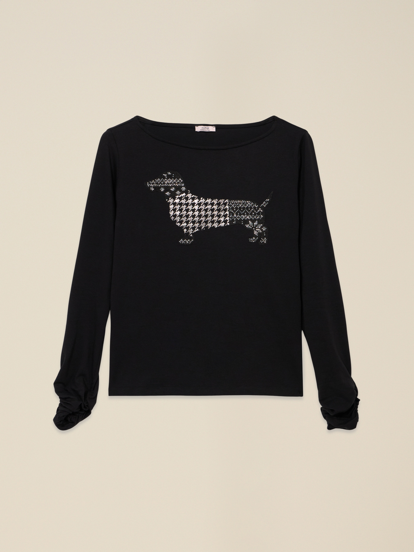 Long sleeve t-shirt with print and appliqués image number 3