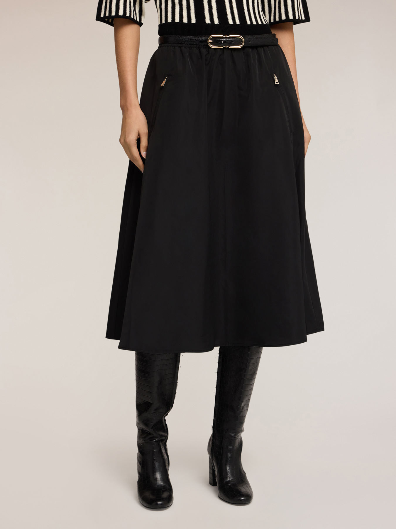 Flared taffeta skirt image number 2