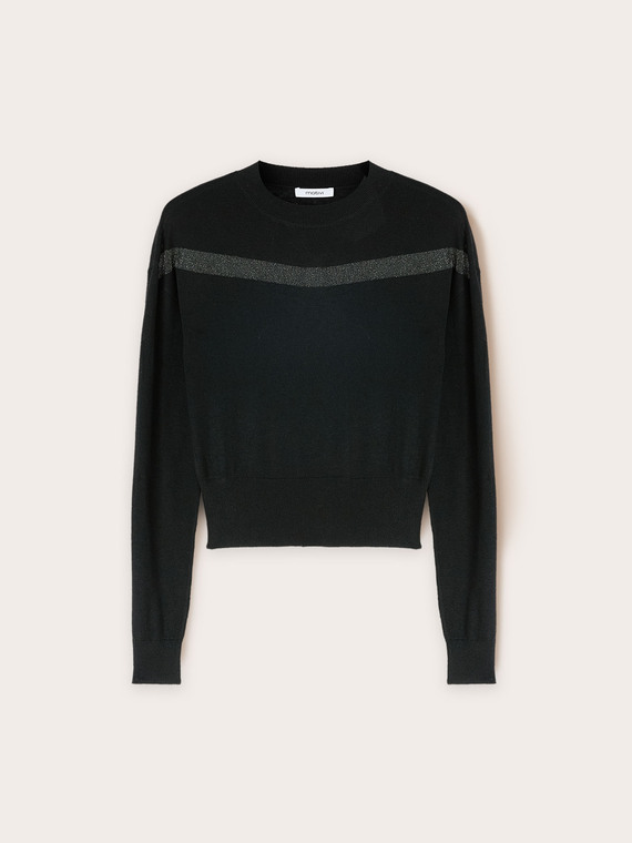 Sweater with transparent insert
