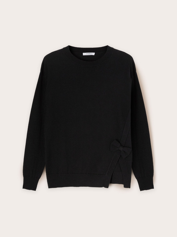 Übergroßer Pullover mit Schleifenmotiv
