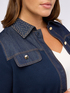 Strickjacke mit Denim-Details und Glanzpunkten image number 2