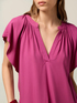 Short-sleeved viscose blouse image number 2