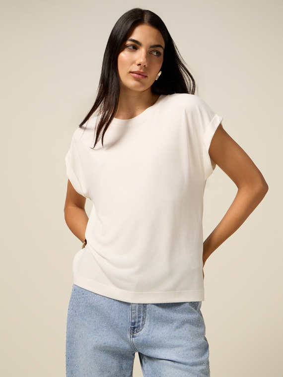 Tricou din jerseu modal amestecat