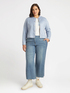 Cropped-Jeans mit Bordüren, die mit Mikrorissen und Pailletten verziert sind image number 3