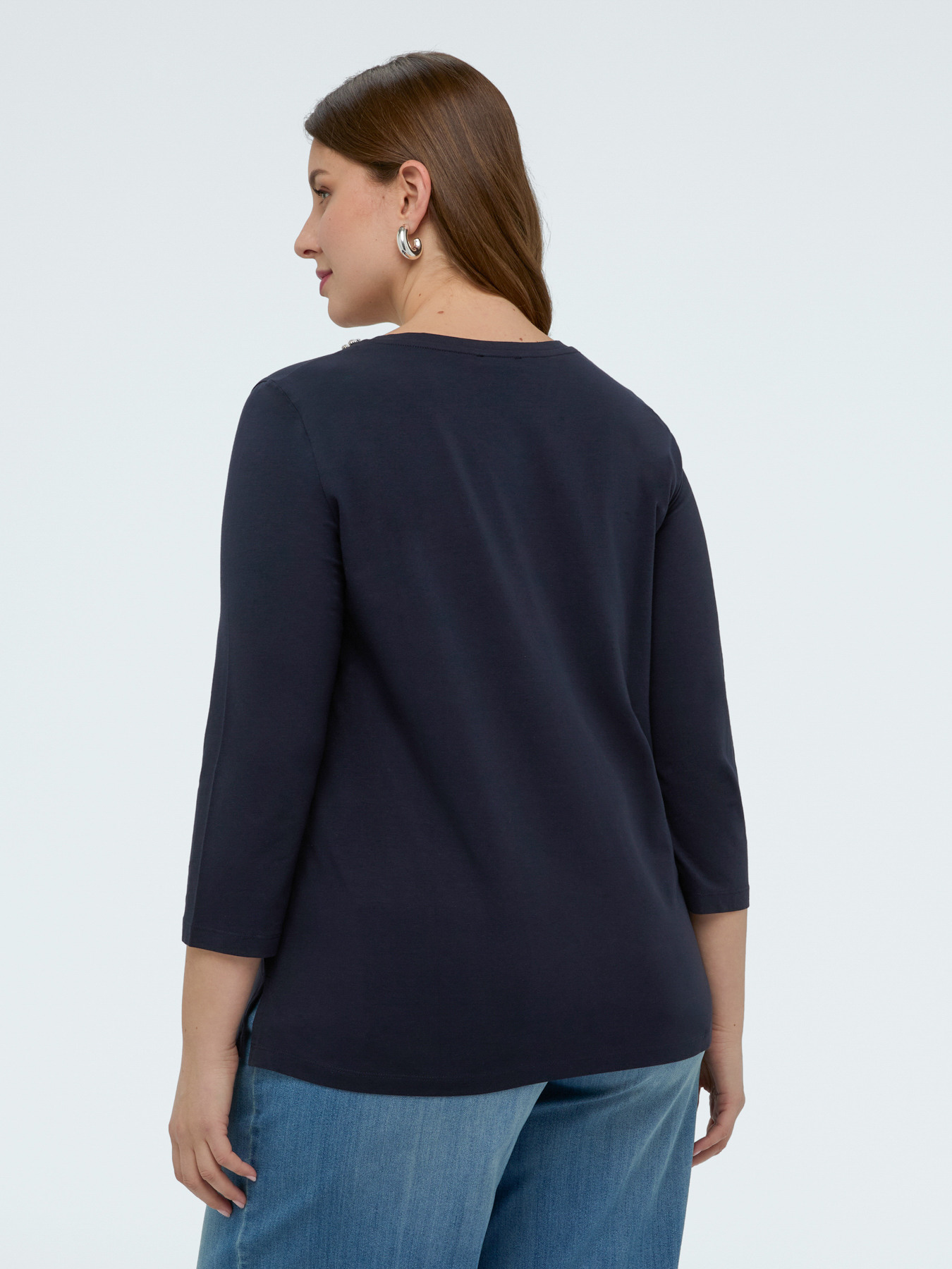 T-shirt in jersey di cotone con crystal image number 1