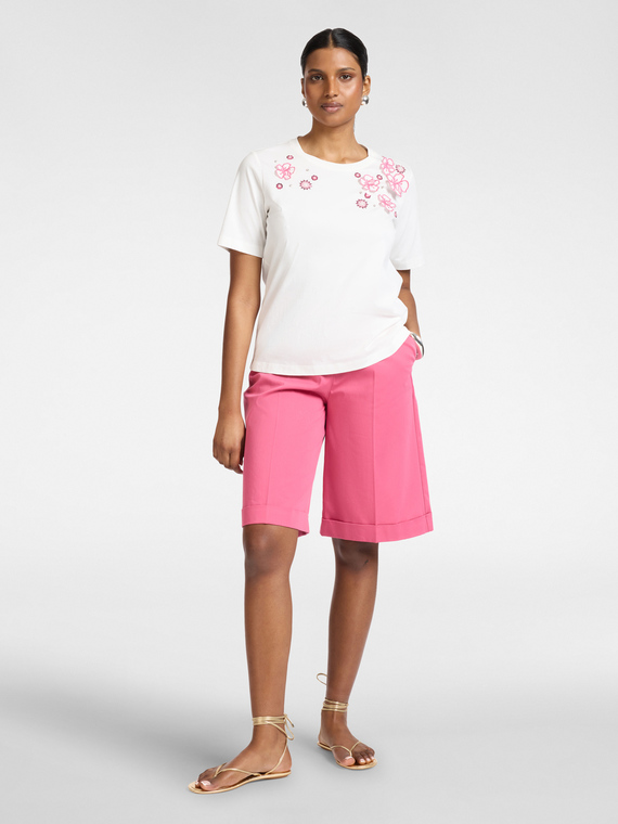 Bermuda de tailleur en m&eacute;lange de coton