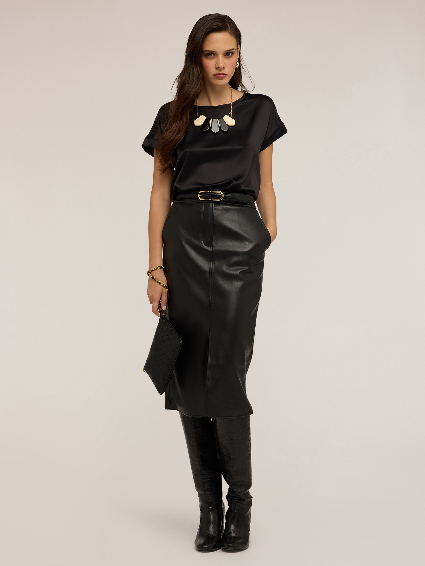 Two-material T-shirt image number 0