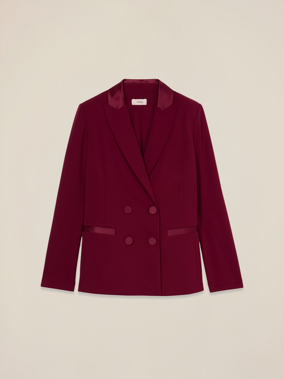 Double-breasted blazer with covered buttons