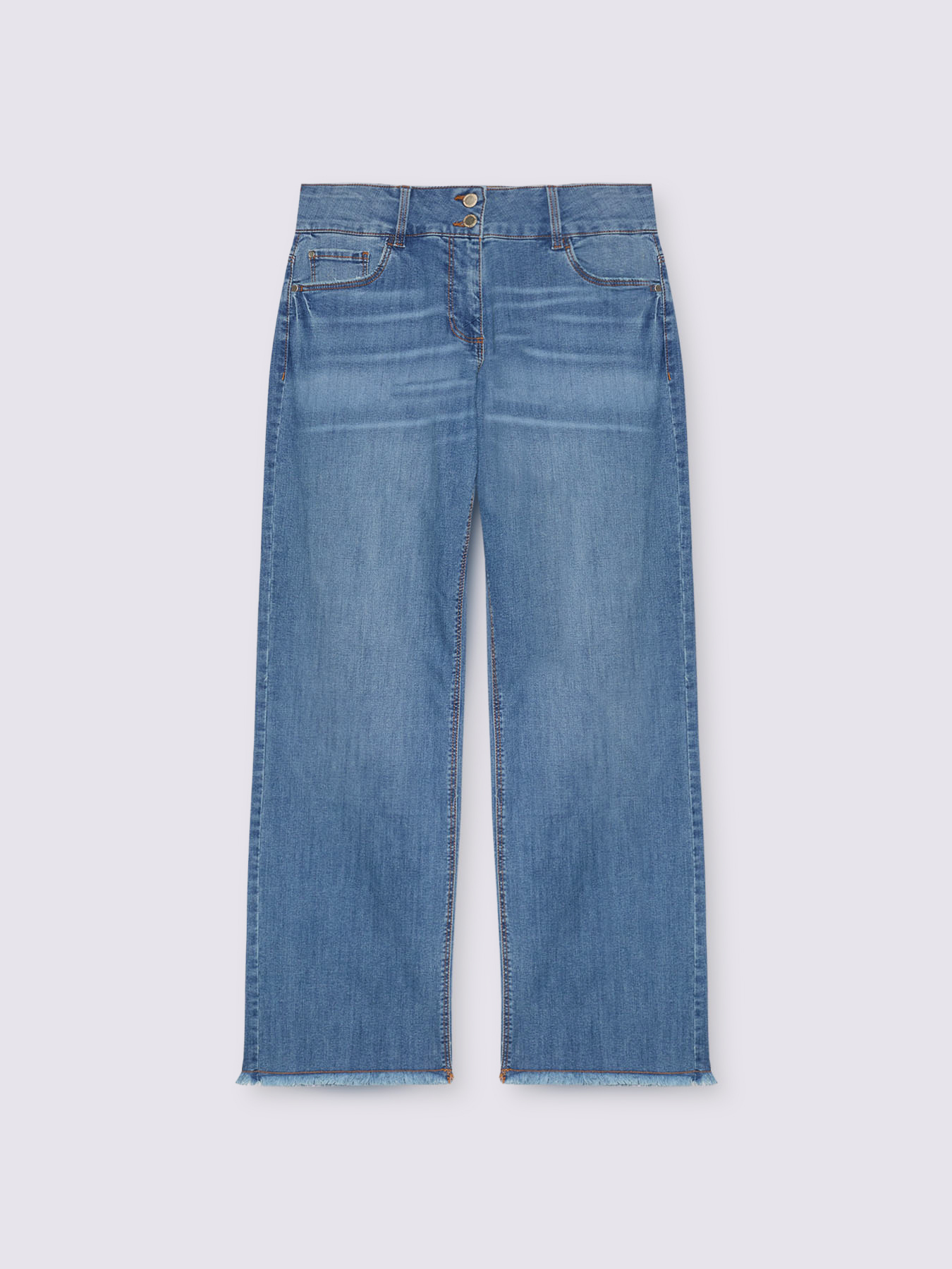 Jeans regular con orlo sfrangiato image number 5