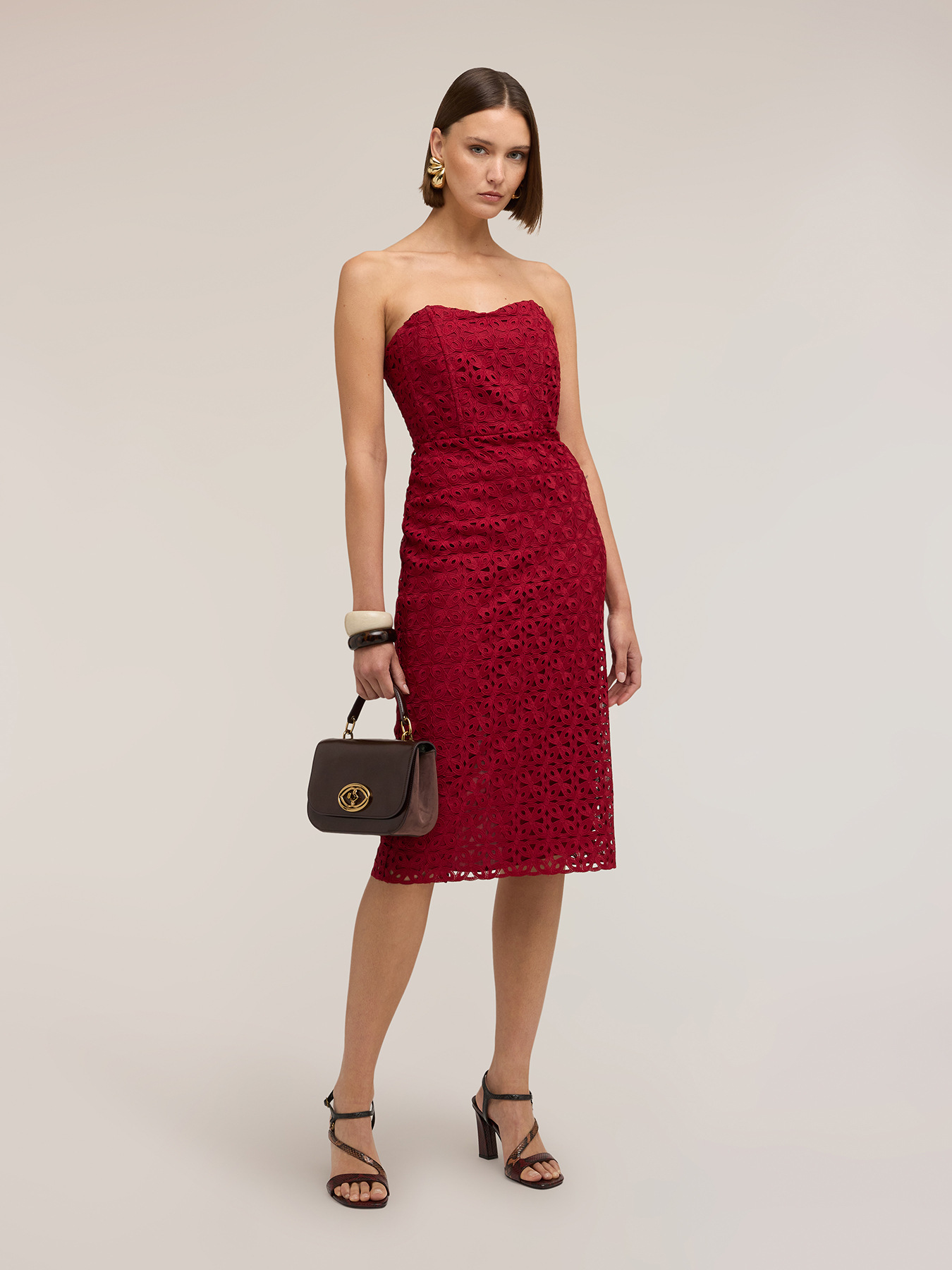 Rochie tip furou din dantelă macrameu image number 0