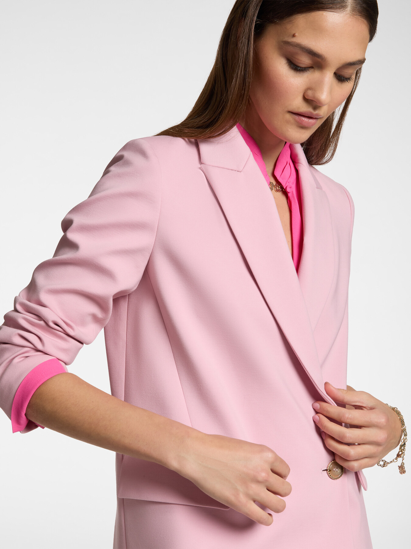 Zweireihiger Blazer aus Milano-Rib image number 3