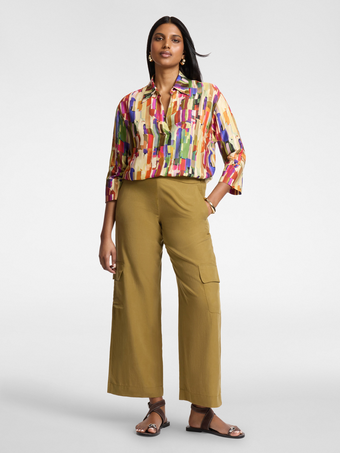 Printed viscose shirt image number 2