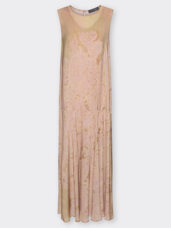 Langes bedrucktes Kleid