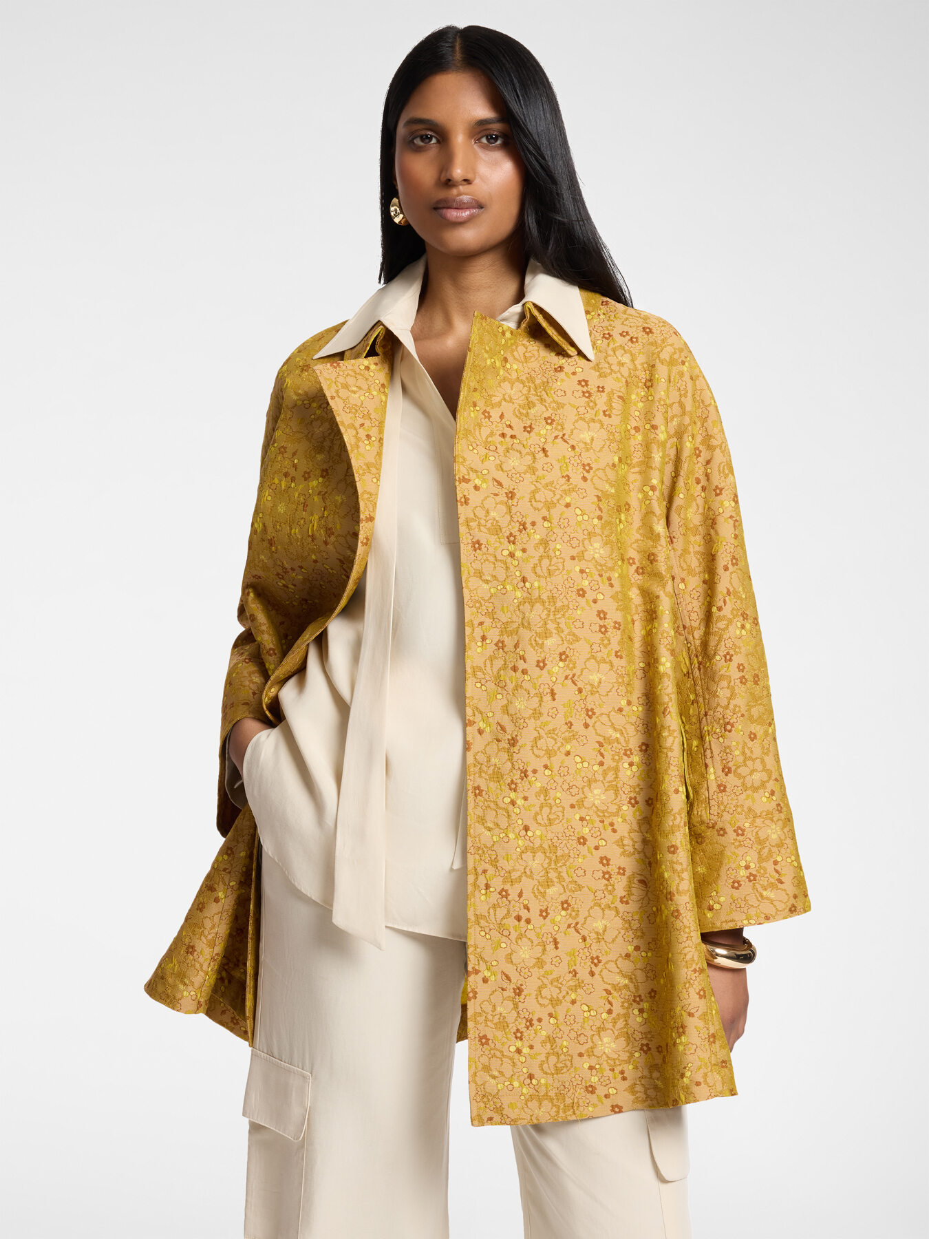 Cappotto leggero jacquard image number 3