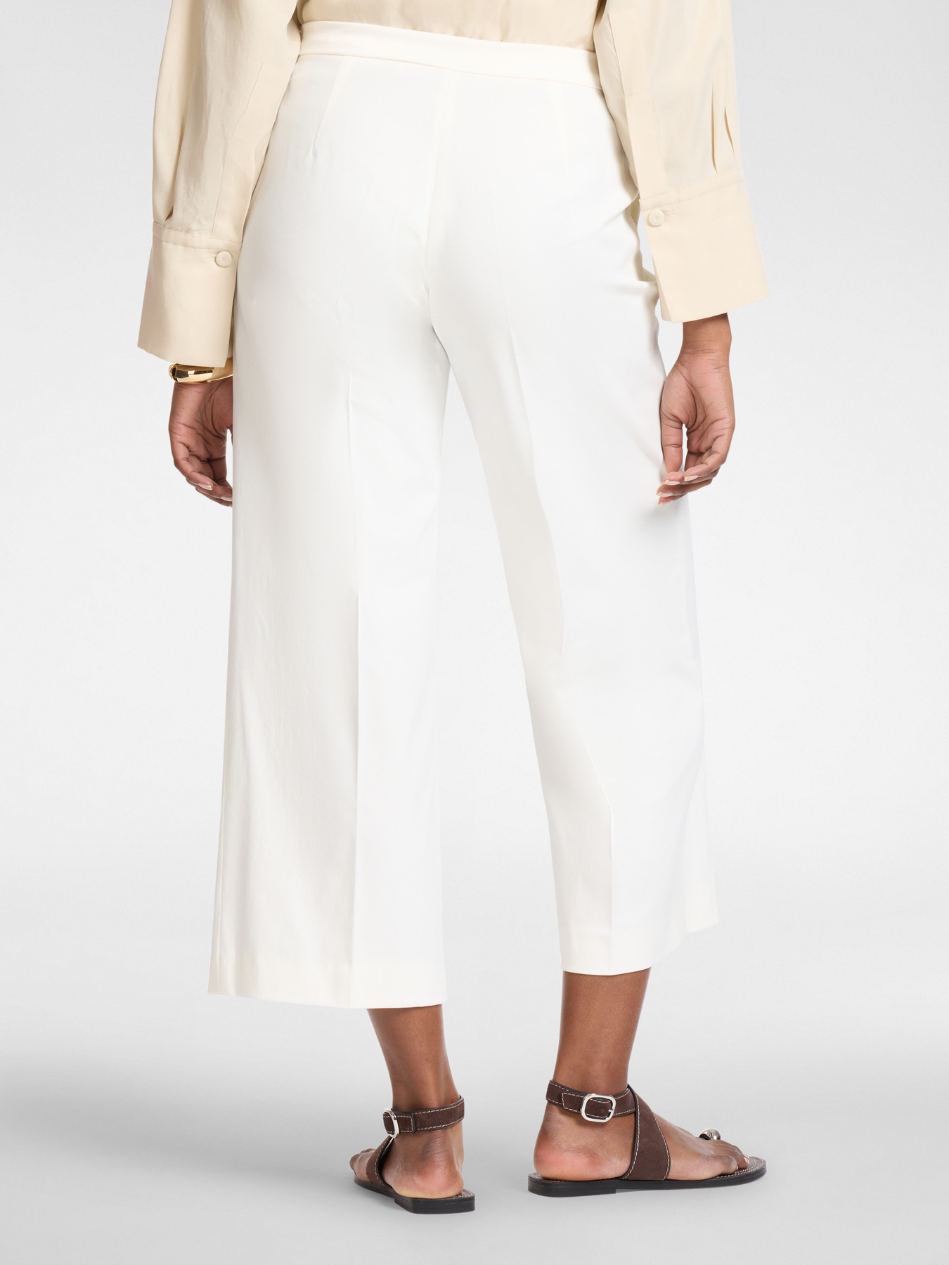 Cropped gabardine trousers image number 1