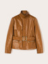 Jacket with belt in coated fabric image number 4