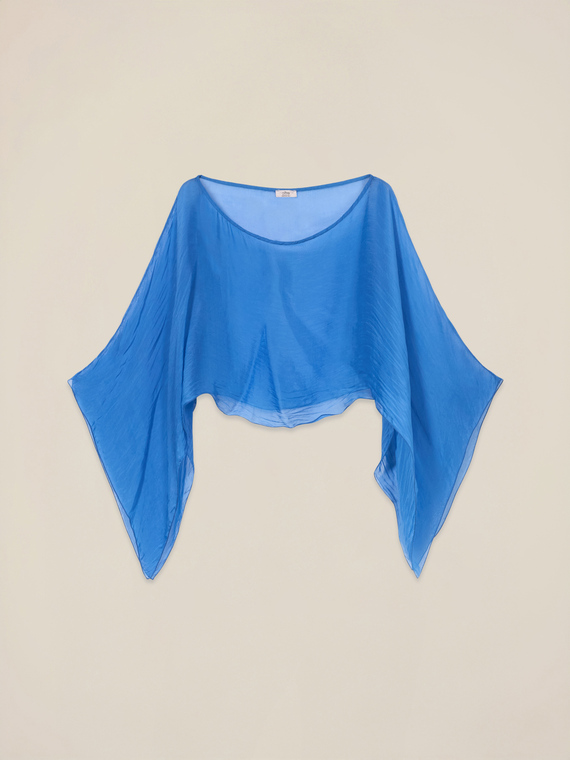 Silk blend voile shrug