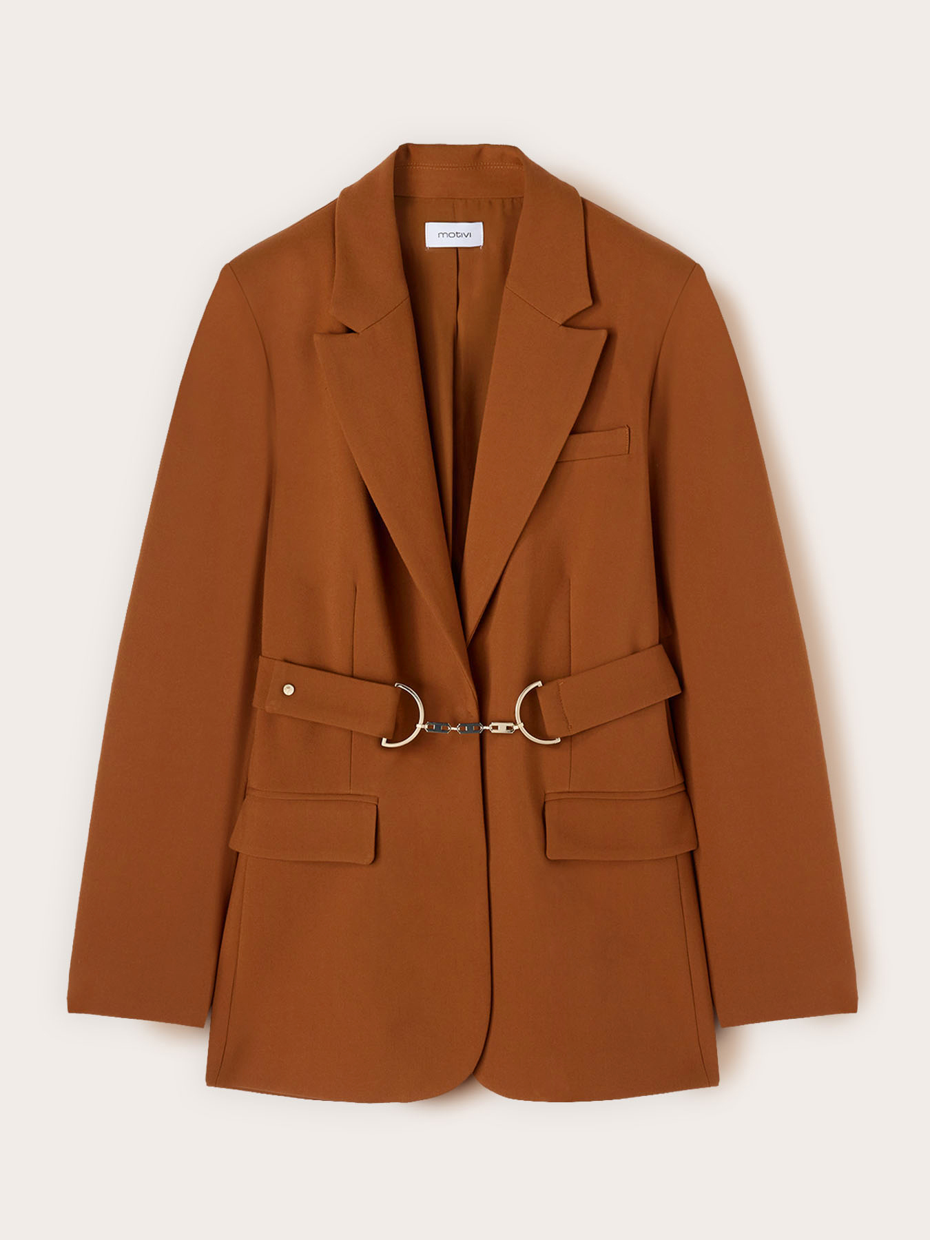 Polyester-viscose blazer with belt image number 4