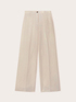 Pantaloni wide leg misto lino image number 4