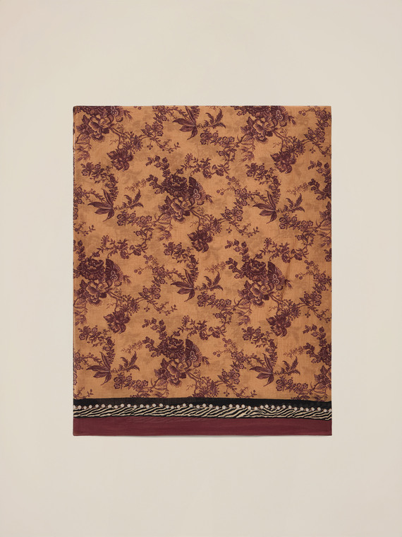 Cotton/silk patterned scarf