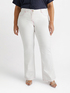 Flare trousers in cotton with fuchsia stitching image number 2