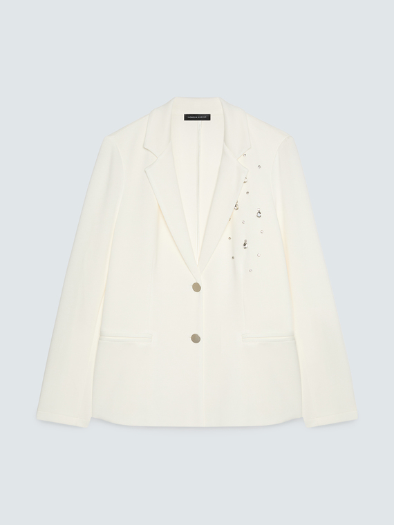 Blazer en scuba con aplicaciones de cristal