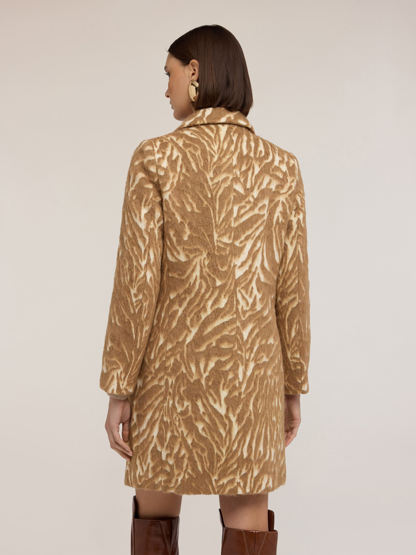 Cappotto misto lana jacquard image number 1