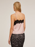 Top lingerie in raso con bordo in pizzo image number 1